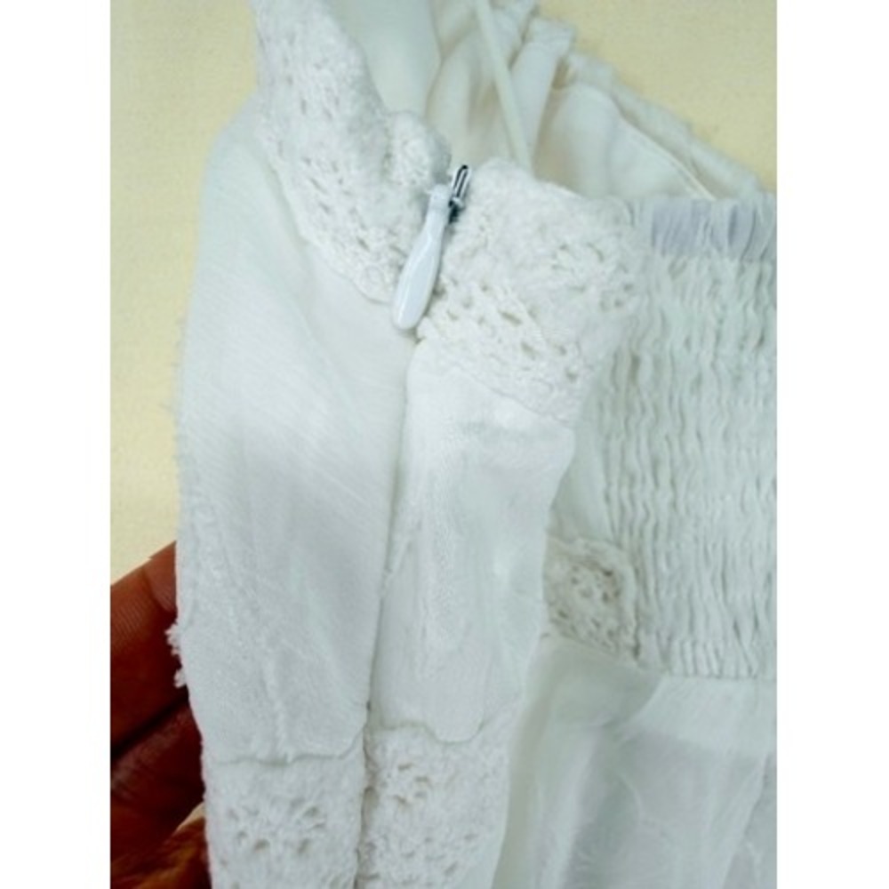 Princess Polly Floral Devore Lace Trim Mini Dress Size 8 White LIKE NEW - Picture 14 of 16